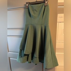 Strapless cocktail dress in green